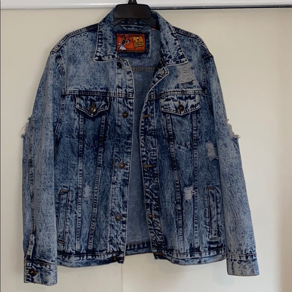 Rolling papers Denim paint distressed jacket